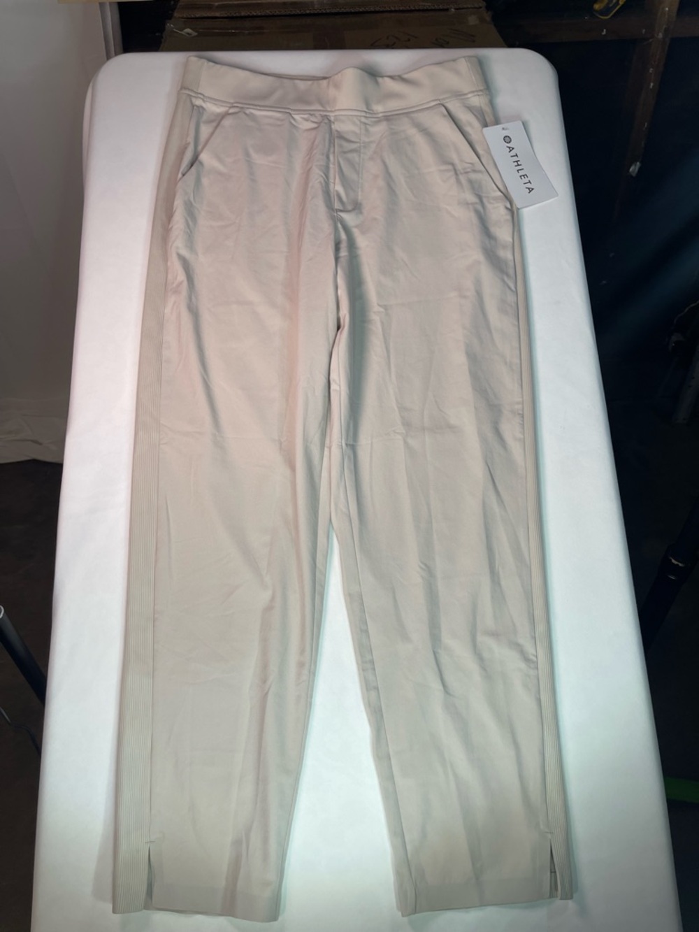 Athleta Women's Cropped Performance Pants in Light Taupe